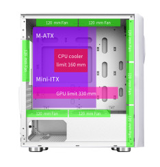 Gaming Kućište CS029 White RGB FRONT PANEL