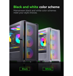 Gaming Kućište CS032 White + 3 X LED FAN INCLUDED