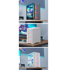 Gaming Kućište CS032 White + 3 X LED FAN INCLUDED
