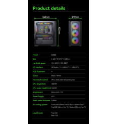 Gaming Kućište CS032 White + 3 X LED FAN INCLUDED