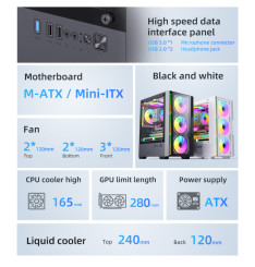 Gaming Kućište CS084 + 3 X LED FAN INCLUDED