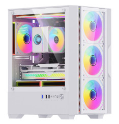 Gaming Kućište CS084 White + 3 X LED FAN INCLUDED