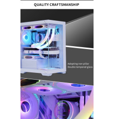 Gaming Kućište CS036 White + 3 X LED FAN INCLUDED