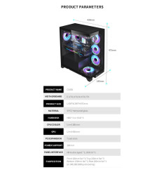 Gaming Kućište CS005 + 3 X ARGB FAN INCLUDED