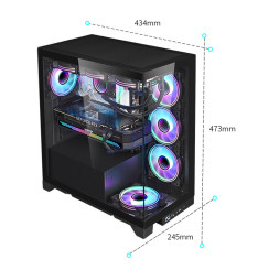 Gaming Kućište CS005 + 3 X ARGB FAN INCLUDED