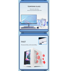 Gaming Kućište CS004 White + 3 X ARGB FAN INCLUDED