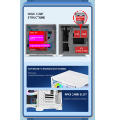 Gaming Kućište CS004 White + 3 X ARGB FAN INCLUDED