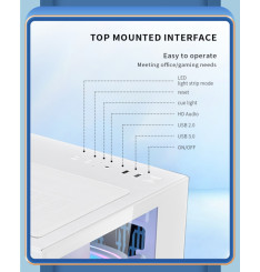 Gaming Kućište CS004 White + 3 X ARGB FAN INCLUDED