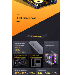 Gaming Kućište CS015 PRO + 3 X ARGB FAN INCLUDED