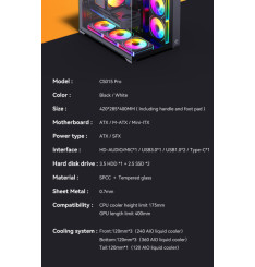Gaming Kućište CS015 PRO + 3 X ARGB FAN INCLUDED