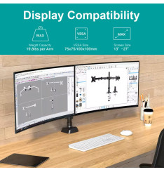max0155 Stolni Nosac za Dva Monitora 13"-27" PM100